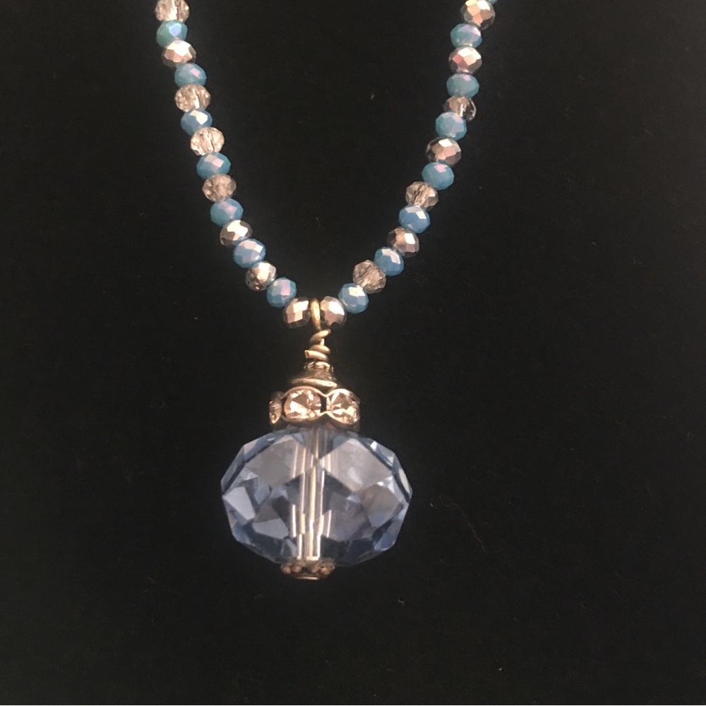 Blue & Silver Beaded Necklace